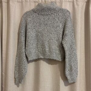 Hollister Heather Gray Turtle Neck Chunky Sweater